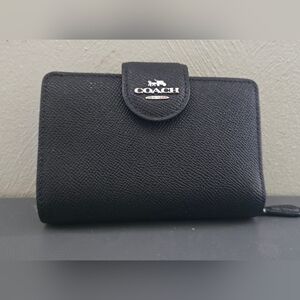 Coach Black Textured Leather Wallet